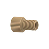 Flangeless Nut Short, PEEK 1/4-28 Flat-Bottom, for 1/8" OD Natural - 10 Pack